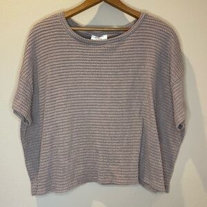 Zenana Mauve Sweater-Like Short Sleeve Flowy Top Women’s Size XL